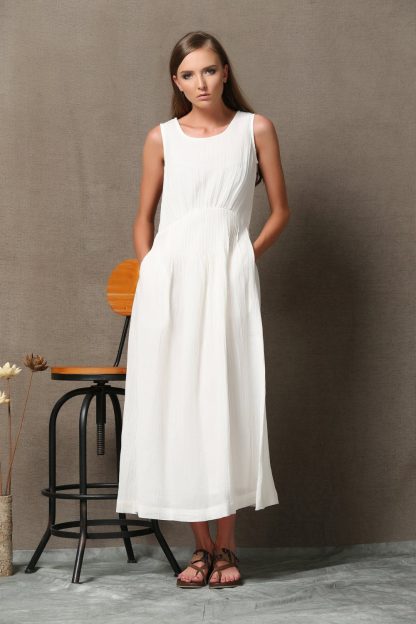 Summer white sleeveless dress - Image 2