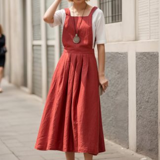 Summer women's linen overalls skirt