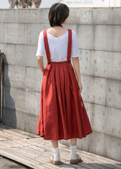 Summer women's linen overalls skirt - Image 4