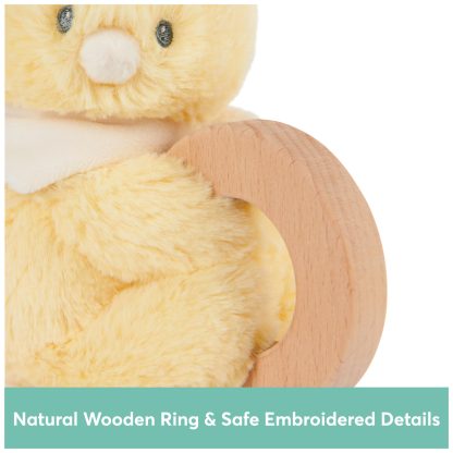 Sustainable Duck Ring Rattle Plush Toy - Image 2