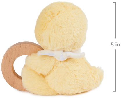 Sustainable Duck Ring Rattle Plush Toy - Image 3