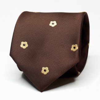 Brown and Gold Floral Tie