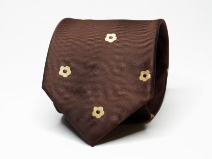 Brown and Gold Floral Tie