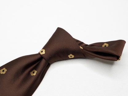 Brown and Gold Floral Tie - Image 3