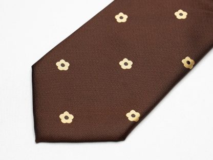Brown and Gold Floral Tie - Image 2