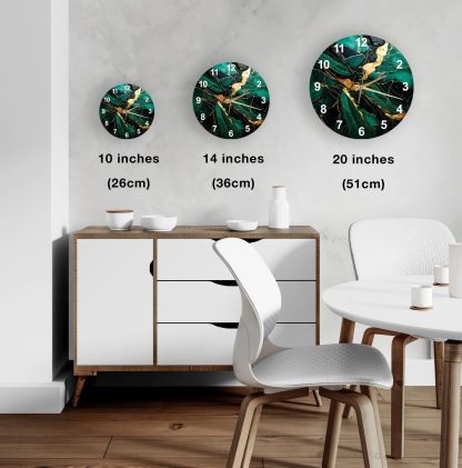 Tempered glass green wall clock - Image 2