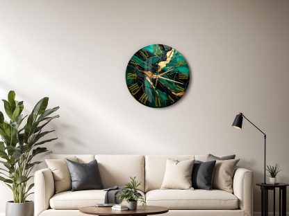 Tempered glass green wall clock - Image 4