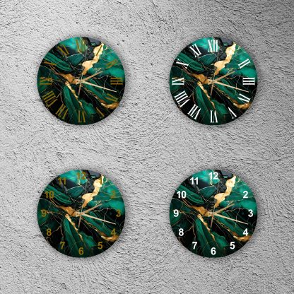 Tempered glass green wall clock - Image 5