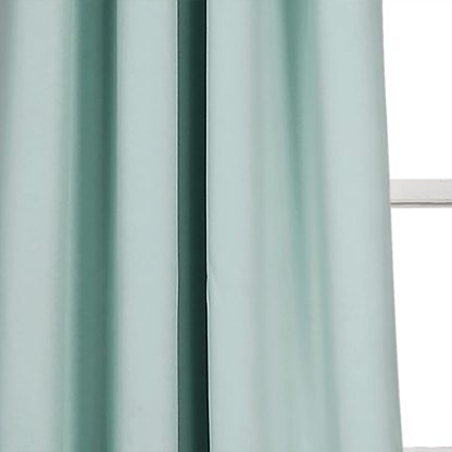 Thermal Insulation Grommet Blackout Cyan Curtains - Image 4