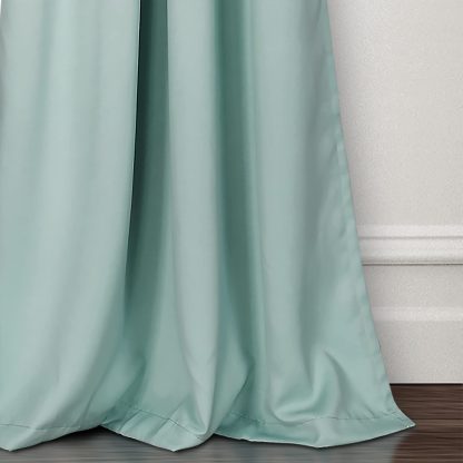Thermal Insulation Grommet Blackout Cyan Curtains - Image 3