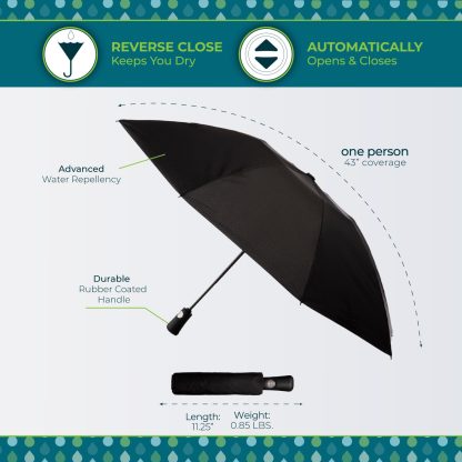 Tote Bag Reverse Folding Black and White Parasol - Image 3