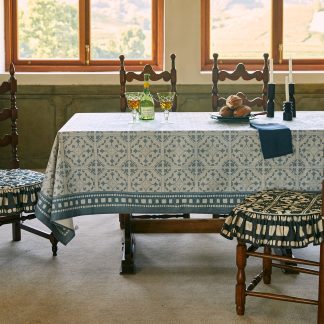 Traditional design bohemian blue tablecloth