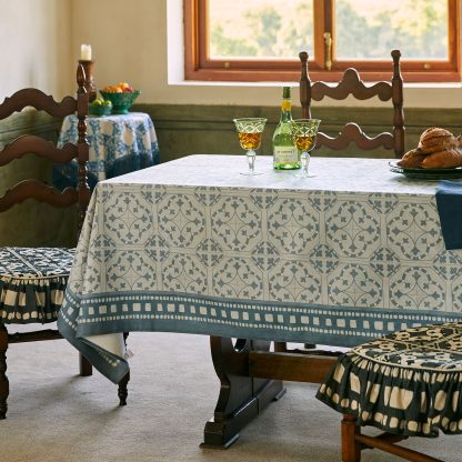 Traditional design bohemian blue tablecloth - Image 3
