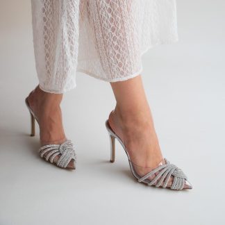 Transparent slingback stilettos