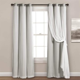 Tulle Grommet Light Grey Curtain