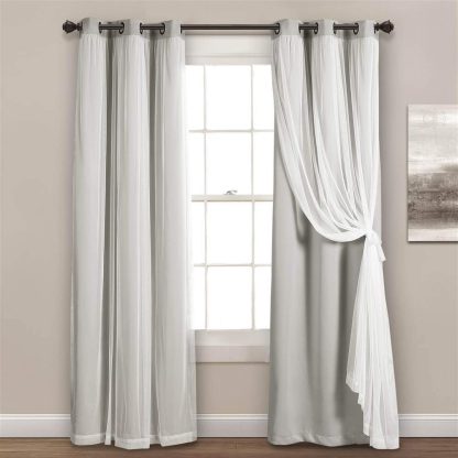 Tulle Grommet Light Grey Curtain