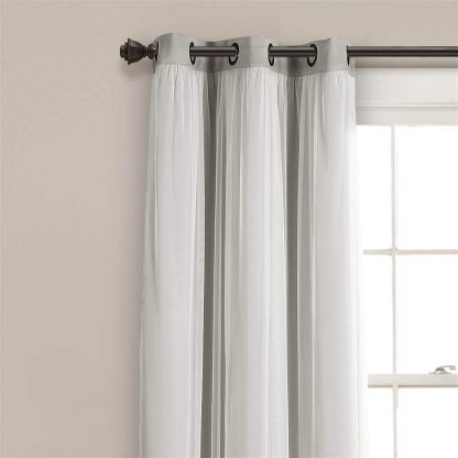 Tulle Grommet Light Grey Curtain - Image 4