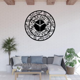 Unique Floral Metal Wall Clock