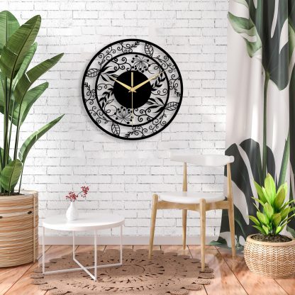 Unique Floral Metal Wall Clock - Image 4