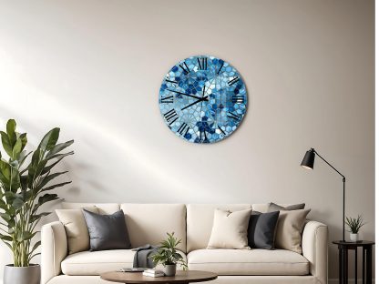 Vibrant blue wall clock