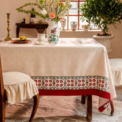 Vintage floral elegant rectangular tablecloth - Image 3
