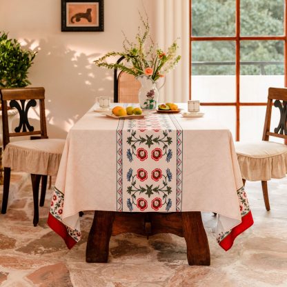 Vintage floral elegant rectangular tablecloth - Image 4