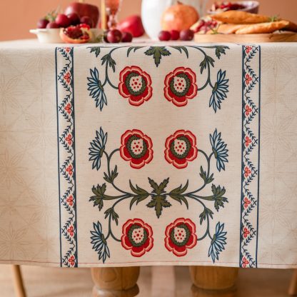 Vintage floral elegant rectangular tablecloth - Image 5