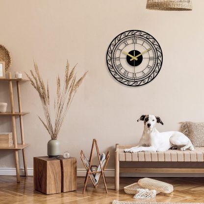 Vintage style farmhouse decorative metal wall clock - Image 4