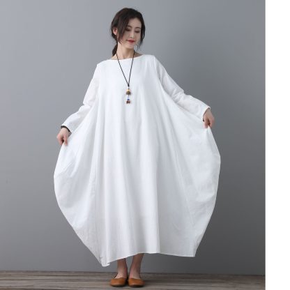 White Linen Long Dress - Image 2