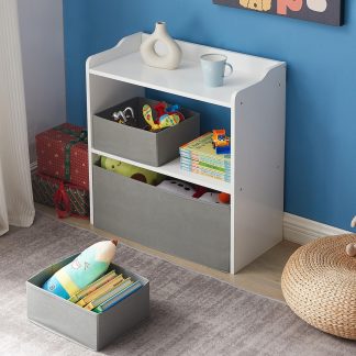 White and grey toy storage box