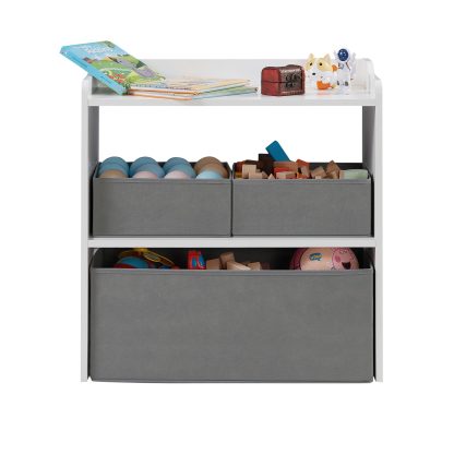 White and grey toy storage box - Image 2