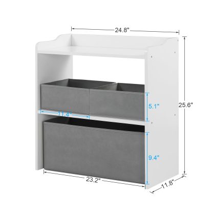 White and grey toy storage box - Image 4