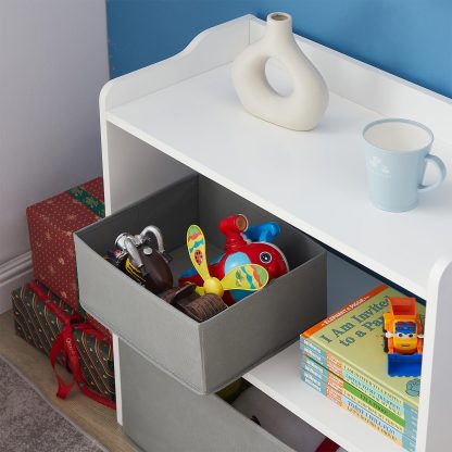 White and grey toy storage box - Image 3