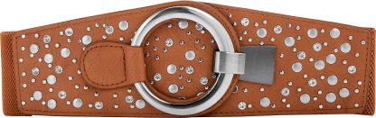 Wide elastic vintage metal interlocking belt - Image 2