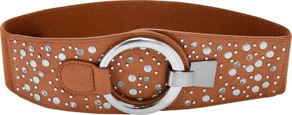 Wide elastic vintage metal interlocking belt - Image 3