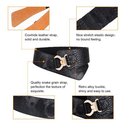 Women's Adjustable Fashion Dress Black Belt - Image 2