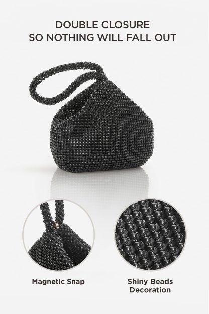 Women's Beaded Black Clutch - Image 2