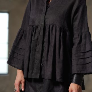 Women's Black Linen Shirt