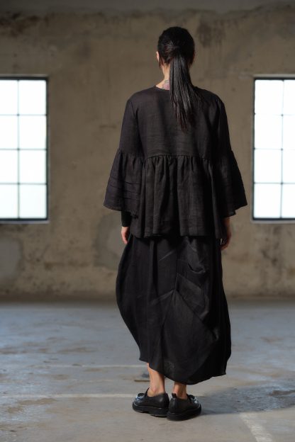 Women's Black Linen Shirt - Image 3
