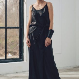 Women's Black Linen Vest