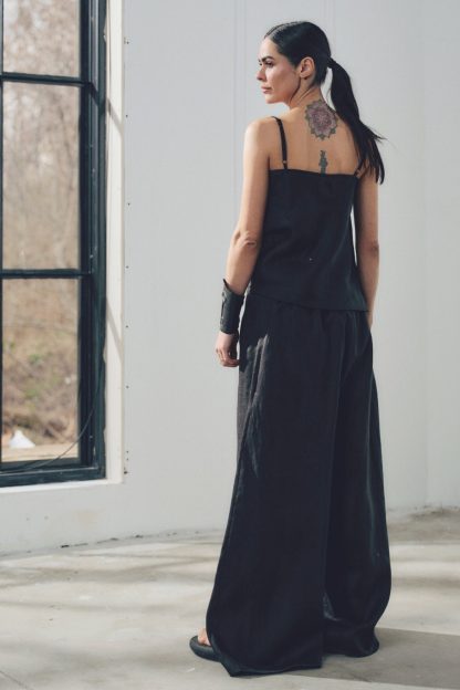Women's Black Linen Vest - Image 5