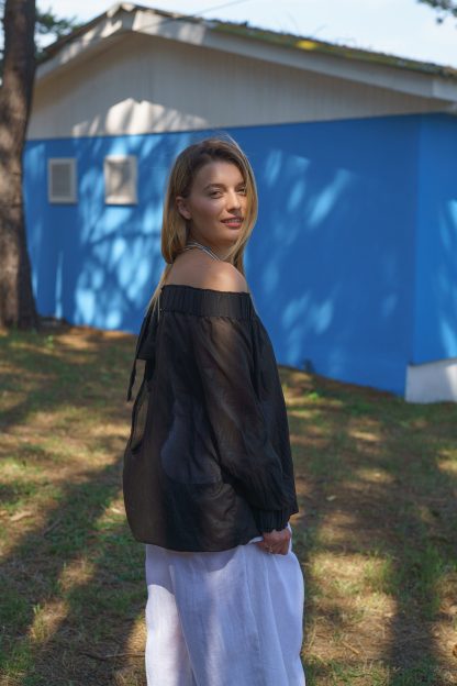 Women's Black Transparent Shirt - Image 5