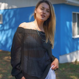 Women's Black Transparent Shirt