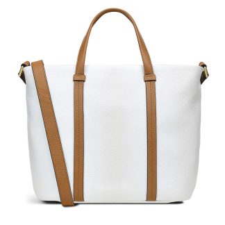 Women's Bright White Leather Zipper Crossbody Bag