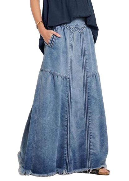 Women's Casual Long Denim Skirt