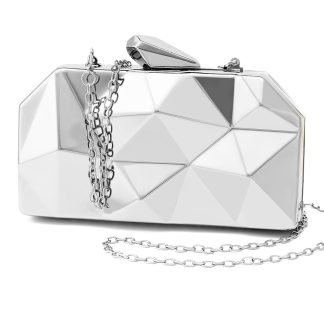 Women's Check Metal Evening Clutch