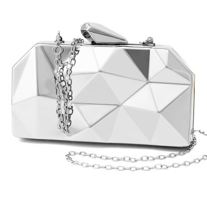 Women's Check Metal Evening Clutch