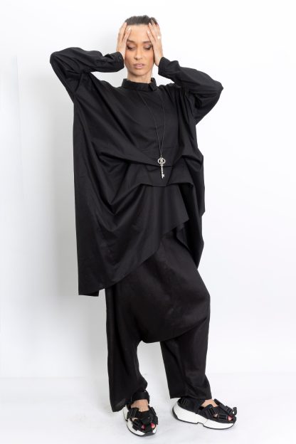 Women's Cotton Shirt Black Avant Garde Clothing