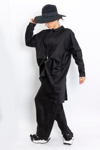 Women's Cotton Shirt Black Avant Garde Clothing - Image 2