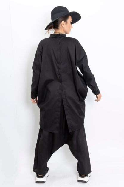 Women's Cotton Shirt Black Avant Garde Clothing - Image 3